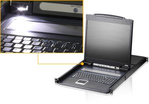 Konsola KVM Aten Przełącznik KVM ATEN CL1308N, 48 cm TFT, VGA, PS/2-USB, 8 portów, układ UK 2