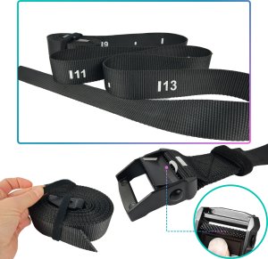 Revity Kółka gimnastyczne drewniane koła do ćwiczeń Gym Rings z miarką i owijkami 5