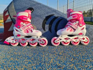 Rolki Vizari Rolki dla Dzieci Dziecięce Regulowane Różowe Solidne KUBISPORT r. 31-34 2