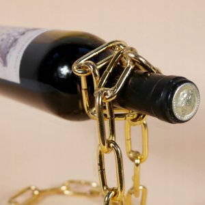 ITIMPORT Stojak na WINO ZŁOTY ŁAŃCUCH ALKOHOL BUTELKĘ STYLOWY 11