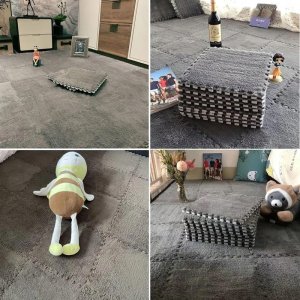ITIMPORT Puzzle na podłogę PLUSZOWY Piankowe DYWAN MATA Ochronna DZIECI 30cm BIAŁA 8