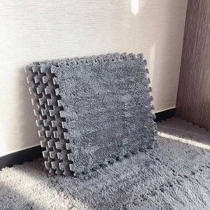 ITIMPORT Puzzle na podłogę PLUSZOWY Piankowe DYWAN MATA Ochronna DZIECI 30cm BIAŁA 10