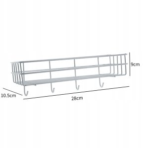 ITIMPORT PÓŁKA Łazienkowa PRYSZNICOWA WISZĄCA Biała METAL 9