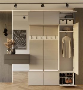 Goodhome Garderoba HAGA III 1Sz2W KASZMIR  Szafa + 2x Wieszak 4