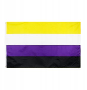 Guirca FLAGA TĘCZOWA LGBT DUŻA 90x150cm NIEBINARNOŚĆ F1 6