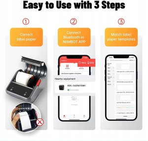 Drukarka etykiet Niimbot .NIIMBOT B3S Drukarka Termiczna NAKLEJKI Bluetooth 11