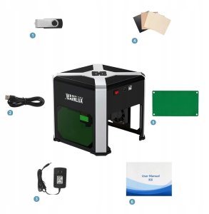 Baseus GRAWER LASEROWY 3W drewno plastik papier skóra BLUETOOTH K6 PC USB WAINLUX 12