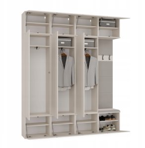 Goodhome Garderoba HAGA IV 3Sz1W KASZMIR 3x Szafa + Wieszak 2
