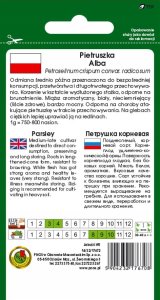 Seklos LT PNOS Nasiona warzyw | Pietruszka Korzeniowa Alba | Opakowanie 3g 3