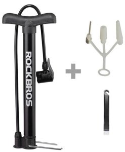 RockBros Pompka rowerowa podłogowa 120psi / 8bar końcówki do piłek materacy - czarna Pompka rowerowa podłogowa 120psi / 8bar końcówki do piłek materacy - czarna 3