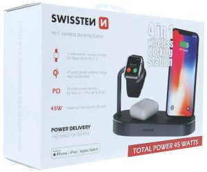 Ładowarka Prestigio Swistten 4in1 MFI Wireless Docking Station 45W for Apple iPhone / iPod / Apple Watch 2