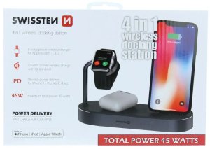 Ładowarka Prestigio Swistten 4in1 MFI Wireless Docking Station 45W for Apple iPhone / iPod / Apple Watch 3