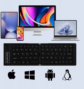 Klawiatura Zenwire Składana Mini Klawiatura Bezprzewodowa Bluetooth do Tabletu Telefonu USB-C 2
