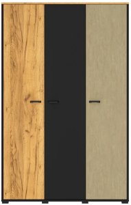 ML Meble Szafa młodzieżowa COLT 01 3D dąb złoty craft/czarna ML MEBLE 3