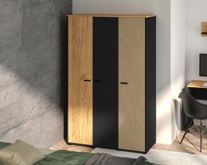 ML Meble Szafa młodzieżowa COLT 01 3D dąb złoty craft/czarna ML MEBLE 4