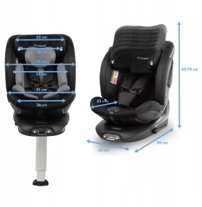Fotelik samochodowy MoMi FOTELIK SAMOCHODOWY GOCAR od 40 do 135 cm BLACK GREY 5906601700699 14