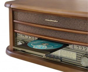 Gramofon Soundmaster GRAMOFON SOUNDMASTER NR560 CD/MP3 KASETA USB BT FM, NAGRYWANIE USB, 2x5W 4