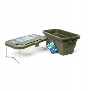 InnovaGoods PLATINET CAMPING PICNIC BASKET 47X29X23,5 CM, 16L, FOLDING, WITH 2 IN 1 LID / TABLE GREEN [46139] 2