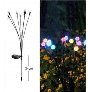 Koopman Lampa solarna ogrodowa z kolorowymi kulkami LED 6 punktów światła 70cm 4