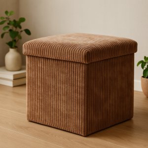 Storage Solutions Pufa ze schowkiem sztruksowa TOBO, 38 x 38 x 38 cm 2