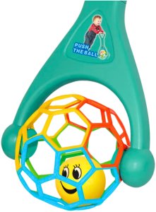 LeanToys Pchacz Z Elastyczną Piłką Grzechocząca Kulka Turkusowa 3