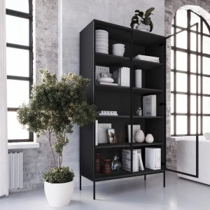 Selsey Witryna wysoka KRON 100cm czarny dąb MELIMEBLE 7