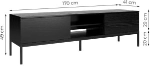 Fabryka Mebli Akord Szafka RTV KRON 170cm czarny dąb MELIMEBLE 4