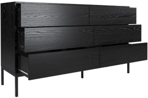ML Meble Komoda KRON 6S 150cm czarny dąb MELIMEBLE 2