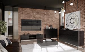 ML Meble Komoda KRON 6S 150cm czarny dąb MELIMEBLE 8
