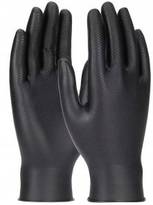AVO+ Disposable nitrile gloves with rough palm GRIPAZZ, black, size XL (50pcs.) 11