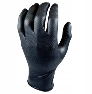 AVO+ Disposable nitrile gloves with rough palm GRIPAZZ, black, size XL (50pcs.) 4