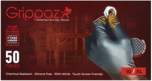 AVO+ Disposable nitrile gloves with rough palm GRIPAZZ, black, size XL (50pcs.) 6