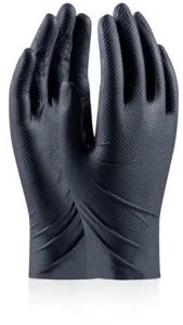 AVO+ Disposable nitrile gloves with rough palm GRIPAZZ, black, size XL (50pcs.) 10