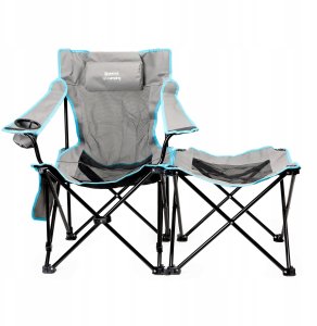Mentor PLATINET CAMPING SET OF 2, FOLDING TABLE/ FOOTREST + CHAIR BLACK BLUE [45907] 5