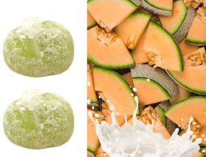 Yuki & Love Mochi z podwójnym nadzieniem melon i śmietanka podwójne nadzienie japońskie owocowe ciastka ryżowe 180g 4