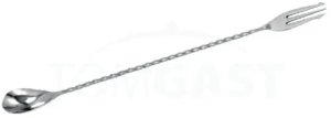 Bar Professional Łyżka barmańska z widelcem 40 cm stalowa 2