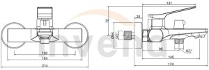 Bateria wannowa Invena MIXER BATH NERI WITH SHOWER SET COPPER 2
