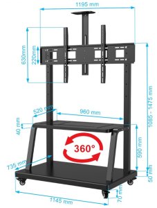 VETOUSON Stojak na Monitor Interaktywny lub Telewizor 60-120 cali 120kg KART-721 4