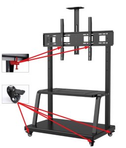 VETOUSON Stojak na Monitor Interaktywny lub Telewizor 60-120 cali 120kg KART-721 6