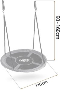 Neo-Sport NeoSport Huśtawka bocianie gniazdo Swingo 110 cm 5