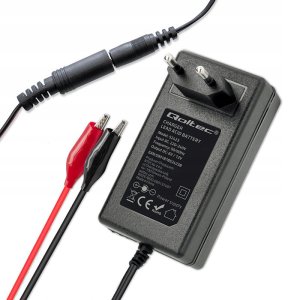 Qoltec Automatyczna ładowarka do akumulatora AGM GEL STD 6V 12V | 1.5A |Prostownik z sygnalizatorem LED 5