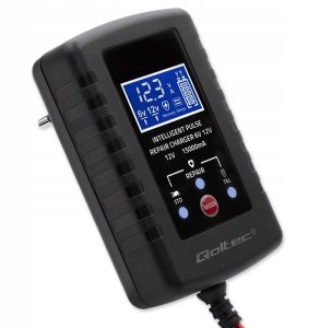 Qoltec Automatyczna ładowarka do akumulatora AGM GEL STD 6V/12V | 2A | Prostownik z funkcjš naprawy i wywietlaczem LED 4