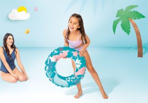 Intex Koło dmuchane z nadrukiem o średnicy 61 cm INTEX 59242 zwierzęta morskie turkusowe 2