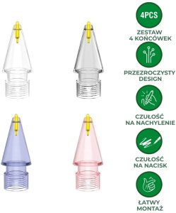 4smarts Końcówki do rysika 4smarts Lucid do      Apple Pencil 1. gen./2. gen./USB-C/Pro 4szt wielokolorowe 8