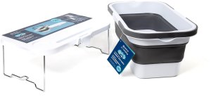 InnovaGoods PLATINET CAMPING PICNIC BASKET 47X29X23,5 CM, 16L, FOLDING, WITH 2 IN 1 LID / TABLE WHITE-GREY [45904] 2