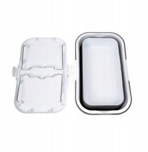 InnovaGoods PLATINET CAMPING PICNIC BASKET 47X29X23,5 CM, 16L, FOLDING, WITH 2 IN 1 LID / TABLE WHITE-GREY [45904] 6