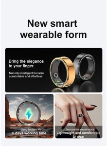 Smart Ring Powerton WPSR02 r. 11 Złoty 8