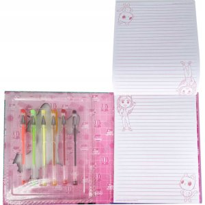 Kids Euroswan Zestaw piśmienniczy 6 żelowych długopisów z notatnikiem Koci Domek Gabi. Gabby's Dollhouse GD00064 Kids Euroswan 3
