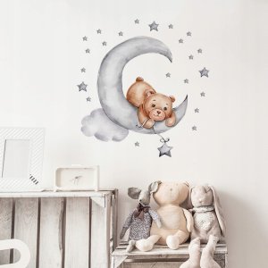 ROOM Decor SIPO-WS63037 NAKLEJKI NA ŚCIANĘ MIŚ LEŻĄCY NA KSIĘŻYCU 3