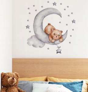ROOM Decor SIPO-WS63037 NAKLEJKI NA ŚCIANĘ MIŚ LEŻĄCY NA KSIĘŻYCU 4